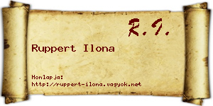 Ruppert Ilona névjegykártya